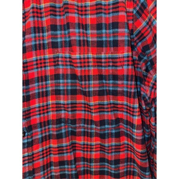 St. John's Bay Men's XL Plaid Flannel Long Sleeve Shirt Red/Blue - Picture 4 of 6